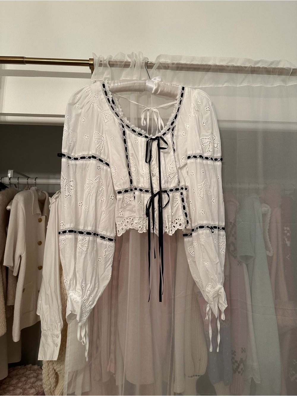 For Love and Lemons Rowan Eyelet Top Blouse